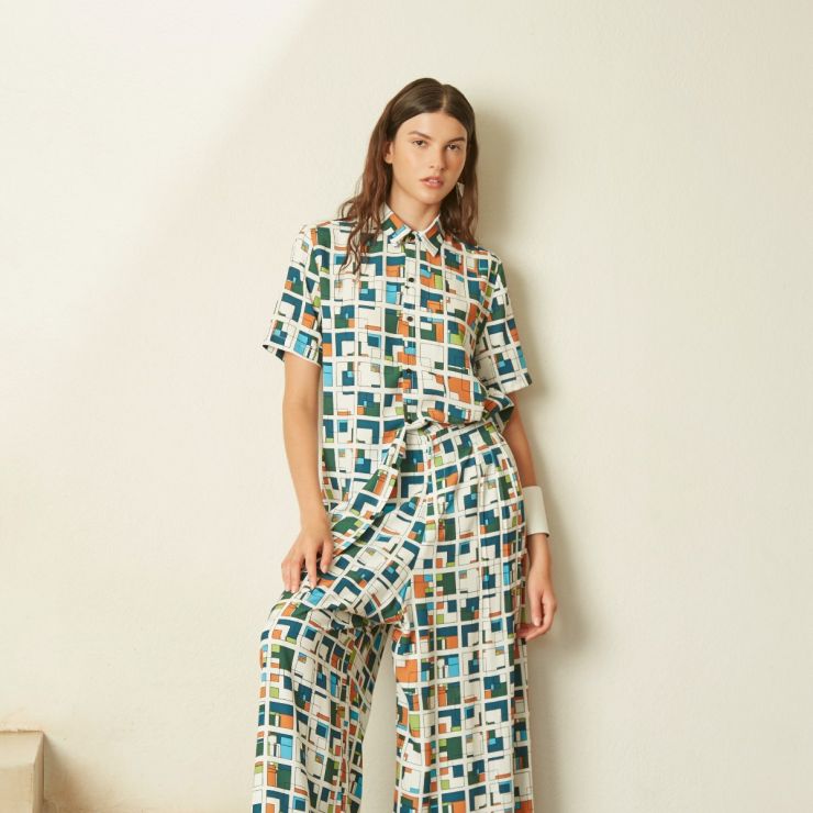 CAMISA ESTAMPADA DE MANGA CURTA